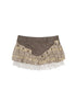 ARIADNAw Ariana Low Rise Contrast Patchwork Plaid Floral Short Skirt