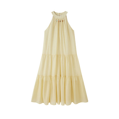 DIDDI MODA Elegant Beaded Butterfly Halter Dress