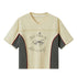 DIDDI MODA Sporty V Neck Cherry Bow Print Mesh Tee